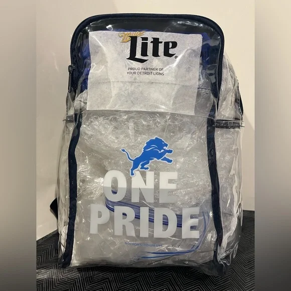 NFL Bags One Pride Detroit Lions Clear Miller Lite Backpack Poshmark